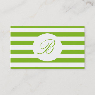 Spring Green Striped met Monogram Visitekaartje