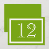 Spring Green Table Number Kaarten (Voorkant / Achterkant)