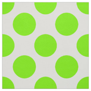 Spring Green & White Polka Dot Pattern Stof