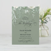 Spring Greenery Calligraphy Wedding Invitation (Debout devant)