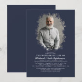 Spring Greenery Foliage Silhouette Funeral Photo Kaart (Voorkant / Achterkant)