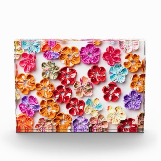 Spring Handmade sewn fabric Flowers Multicolor Fotoblokken (Voorkant)