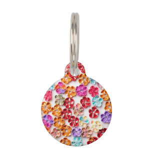 Spring Handmade sewn fabric Flowers Multicolor Huisdierpenning