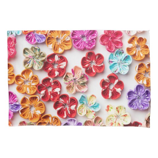 Spring Handmade sewn fabric Flowers Multicolor Kussensloop (Voorkant)