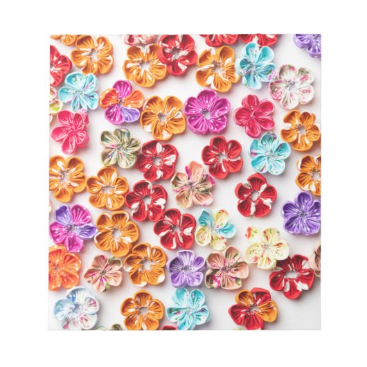 Spring Handmade sewn fabric Flowers Multicolor Notitieblok (Voorkant)