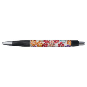 Spring Handmade sewn fabric Flowers Multicolor Pen