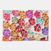 Spring Handmade sewn fabric Flowers Multicolor Theedoek (Horizontaal)