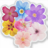 Spring Harmony - Mixed Watercolor Flower Bouquet Sticker (Voorkant)