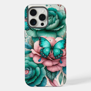 Spring Harmony: Vlinder en Bloemen iPhone 15 Pro Max Hoesje