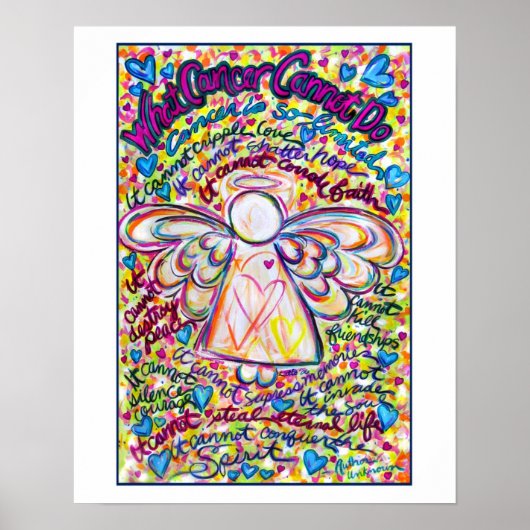 Spring Hearts Cancer Angel Print (White Edge) (Voorkant)
