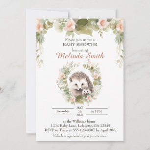 Spring Hedgehog Baby shower Invitation Kaart