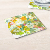 Spring heeft Sprung II Vierkante Kartonnen Onderzetter (Schuin)