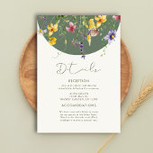 Spring Herfst Boho Wildflower Bloom Whimsical Informatiekaartje