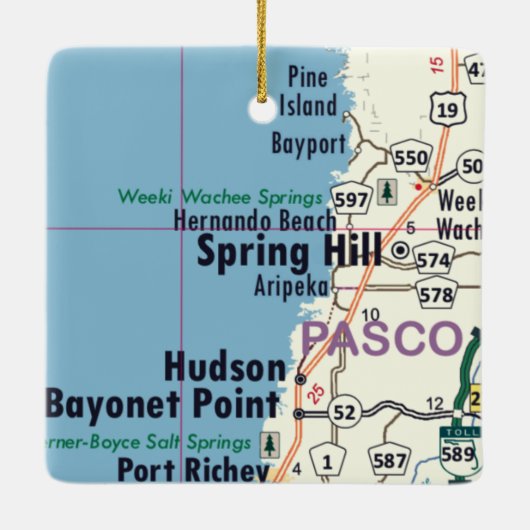 Spring Hill Map Keramisch Ornament (Achterkant)