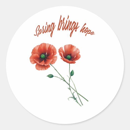 "Spring Hope Sticker" Ronde Sticker (Voorkant)