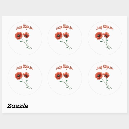 "Spring Hope Sticker" Ronde Sticker (Vel)