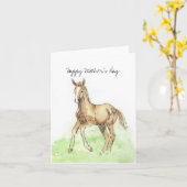 Spring Horse Moederdag Kaart (Gele Bloem)