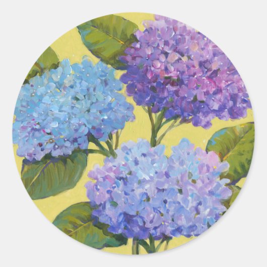 Spring Hydrangeas I Ronde Sticker (Voorkant)
