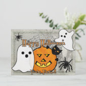 Spring in de nacht Halloween Kaart (Staand voorkant)