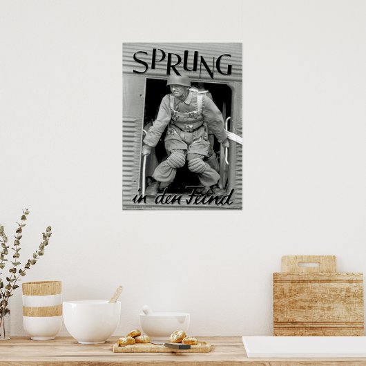 Spring in de vijand poster (Keuken)