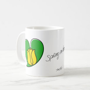 Spring in Love - Yellow Tulips Coffee Mok