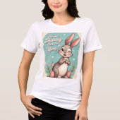 Spring in mijn hart: een konijn houdt van je Tri-Blend shirt (Voorkant)