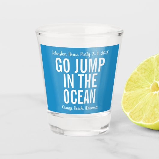 Spring in Ocean Blue and White House Party Shot Glas (Voorkant)