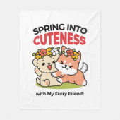 Spring in schattigheid - Schattige hondenillustrat Fleece Deken (Voorkant)