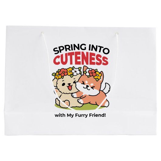 Spring in schattigheid - Schattige hondenillustrat Groot Cadeauzakje (Achterkant)