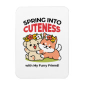 Spring in schattigheid - Schattige hondenillustrat Magneet (Verticaal)