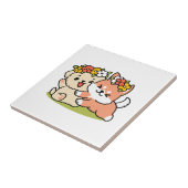 Spring in schattigheid - Schattige hondenillustrat Tegeltje (Zijkant)