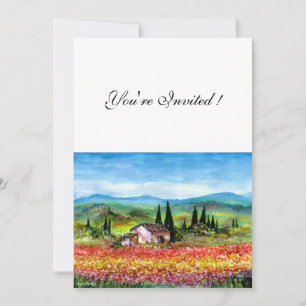 SPRING IN TUSCANY, helder rood roze blauw Kaart