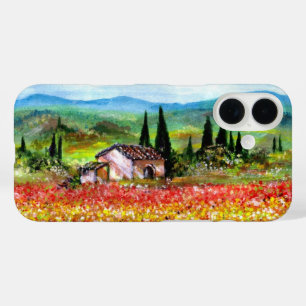 SPRING IN TUSCANY LANDSCAPE Colorful Flower Fields iPhone 16 Hoesje