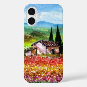 SPRING IN TUSCANY LANDSCAPE Colorful Flower Fields iPhone 16 Hoesje
