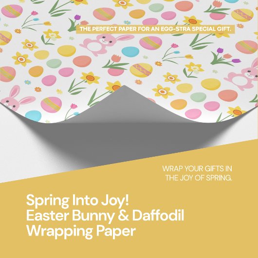 Spring in vreugde! Paashaas & narcis Wrapping Cadeaupapier