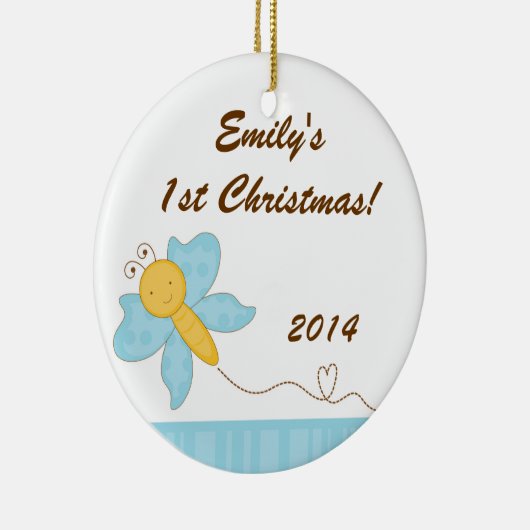 Spring Insect Butterfly Personalized Name Ornament (Rechts)