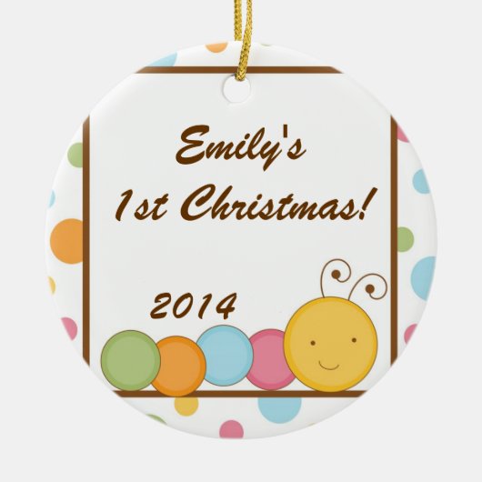 Spring Insect Worm Personalized Name Ornament (Voorkant)