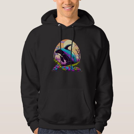 Spring into style with this charming Orca Artwork  Hoodie (Voorkant)