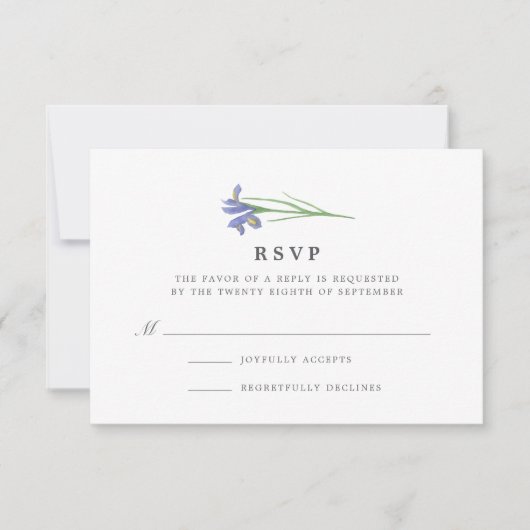 Spring Iris | Aquarelle Floral Wedding RSVP (Devant)