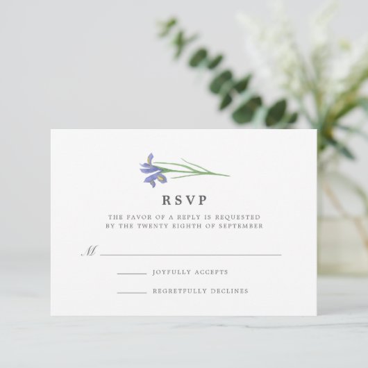 Spring Iris | Aquarelle Floral Wedding RSVP (Debout devant)