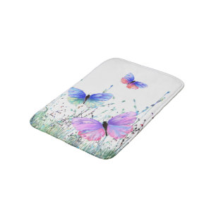 Spring Joy Bath Mat Butterflies vliegend in Natuur