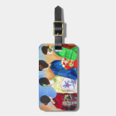 Spring kimono Japanse Geisha art Bagagelabel (Voorkant verticaal)