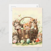 Spring Kitten Paasmand Feestdagenkaart (Voorkant / Achterkant)