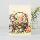 Spring Kitten Paasmand Feestdagenkaart (Staand voorkant)
