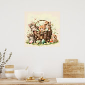Spring Kitten Paasmand Poster (Keuken)