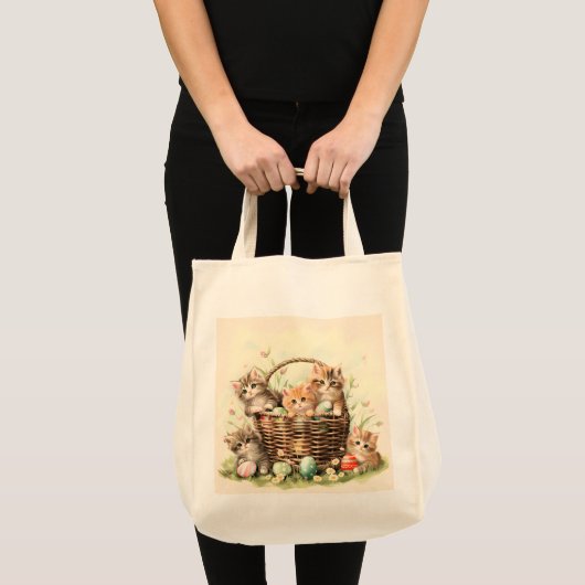 Spring Kitten Paasmand Tote Bag (Voorkant (product))