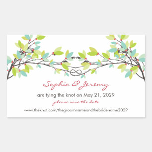 Spring Knoted Love Trees Save the Date Sticker