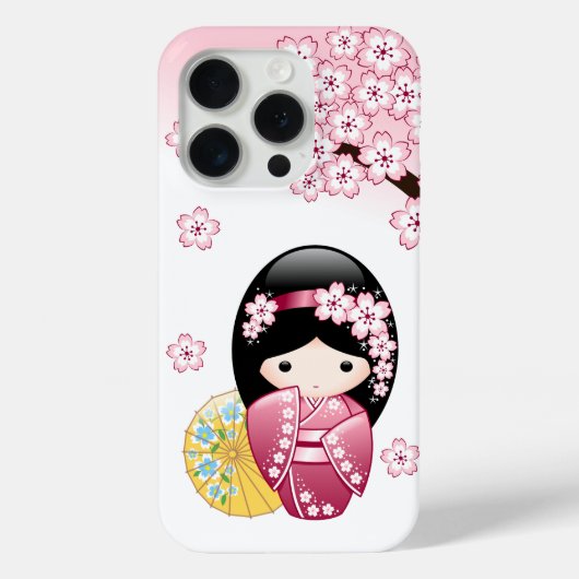Spring Kokeshi Doll - Cute Japanese Geisha Girl Case-Mate iPhone Case (Achterkant)