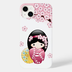 Spring Kokeshi Doll - Cute Japanese Geisha Girl Case-Mate iPhone 14 Plus Hoesje