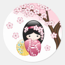 Spring Kokeshi Doll - Cute Japanese Geisha Girl